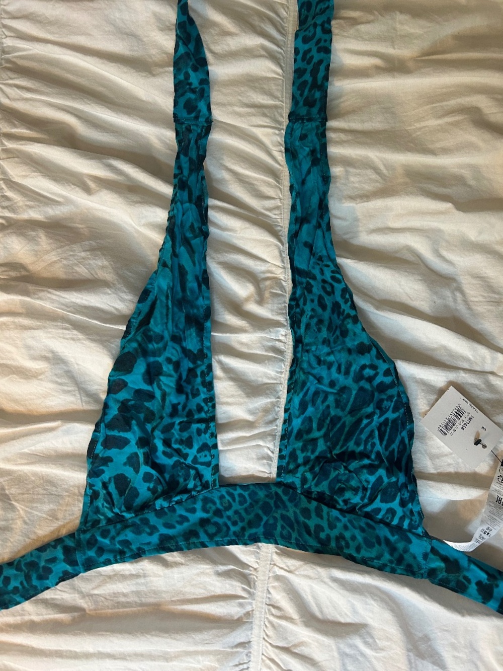 NWT Teal Leopard Halter Top